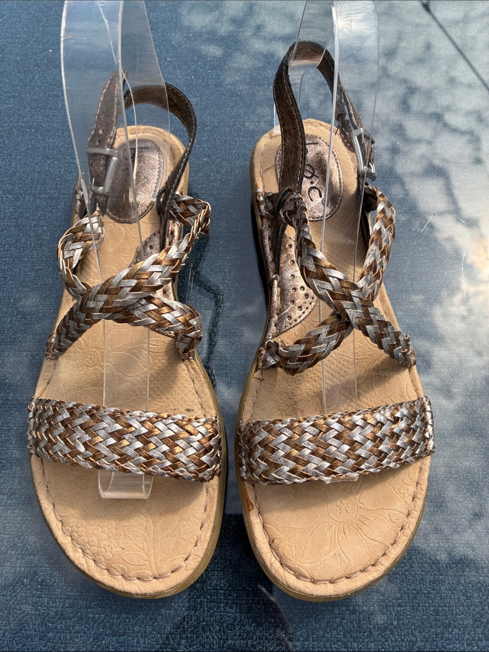 Boc Women's Braided Metallic Slingback Sandals - Bronze